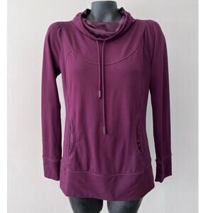 Prana Cornelia Pullover Sweatshirt Sz M Funnel Neck Maroon Loungewear activewear